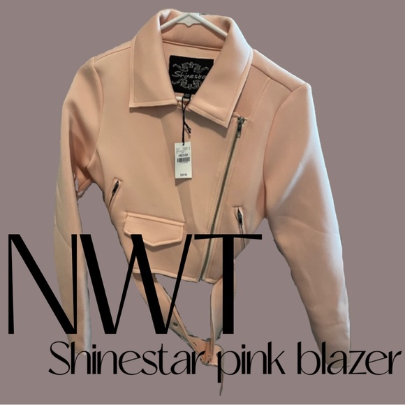 Shinestar Jackets & Blazers - NWT Pink Cropped Blazer